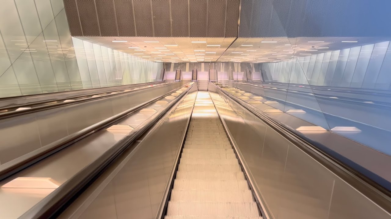 Helsinki, Finland - 6x Kone escalator ride at Keilaniemi Metro station- exit side 1/2