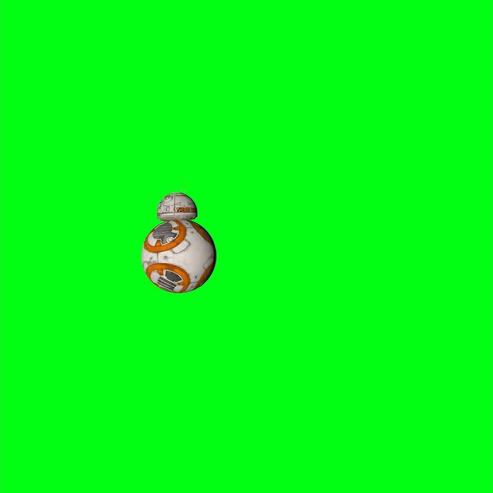 BB-8 Rolling in a Circle Full HD 4K - Green Screen