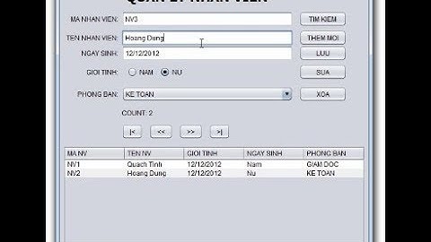 Bai 5: Java 3 - Java Swing Thêm Xóa Sửa Nhân viên Phần 2