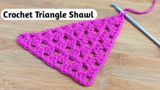 Easy Crochet Shawl for Beginners - Crochet Granny Triangle Shawl Tutorial (Hindi)