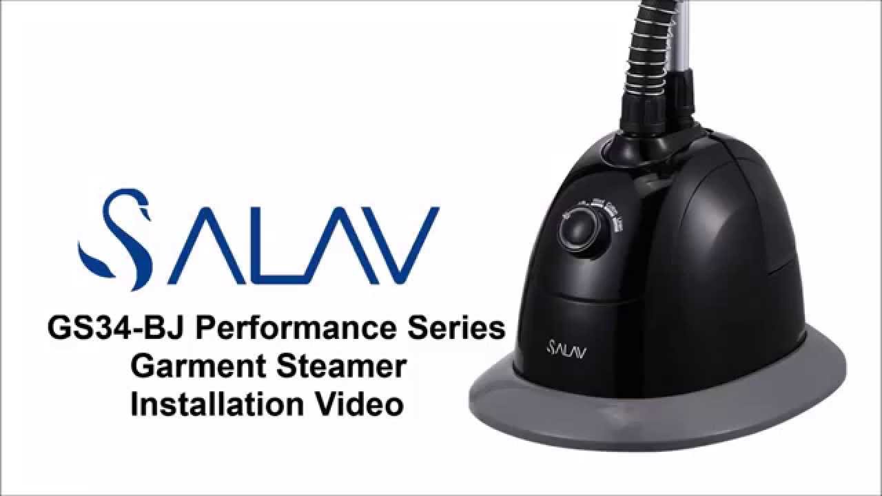 Salav Gs34-bj Performance Garment Steamer with 360 Swivel Multi-Hook Hanger Black