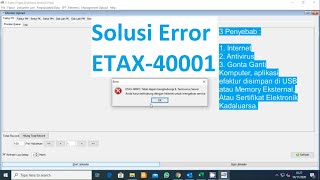 Solusi Error ETAX-40001 eFaktur Pajak