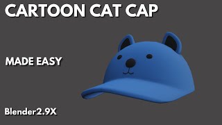 cartoon cat cap modeling in blender 2.9x