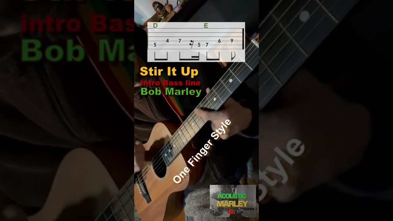 Stir It Up bass line Bob Marley guitar cover tab & chords ボブマーリー タブ コード 弾き語り
