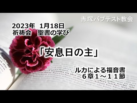 2023年 1月18日(水) 赤塚教会祈祷会 聖書の学び「安息日の主」ルカによる福音書6章1～11節