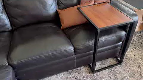 VASAGLE C-Shaped End Table, Small Side Table for Couch, Sofa Table with Metal Frame for Living Room