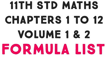 11th STD MATHS ALL 12 CHAPTERS  FORMULAE IN ONE LIST AS PDF DOWNLOAD FOR READY REFERENCE