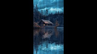 🔴 Rainstorm Sounds for Sleeping in a Lakeside House with Thunder