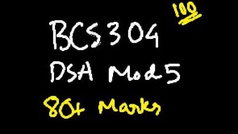DSA MODULE 5 BCS304 Data Structures and its Applications | 22 Scheme VTU 3rd SEM CSE