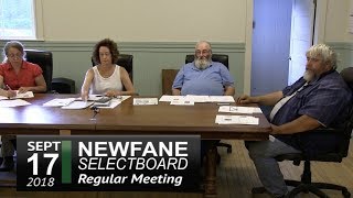 Newfane Selectboard Mtg 9/17/18