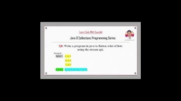 Link In Description: Q8 Flatten a List of Lists using Stream API