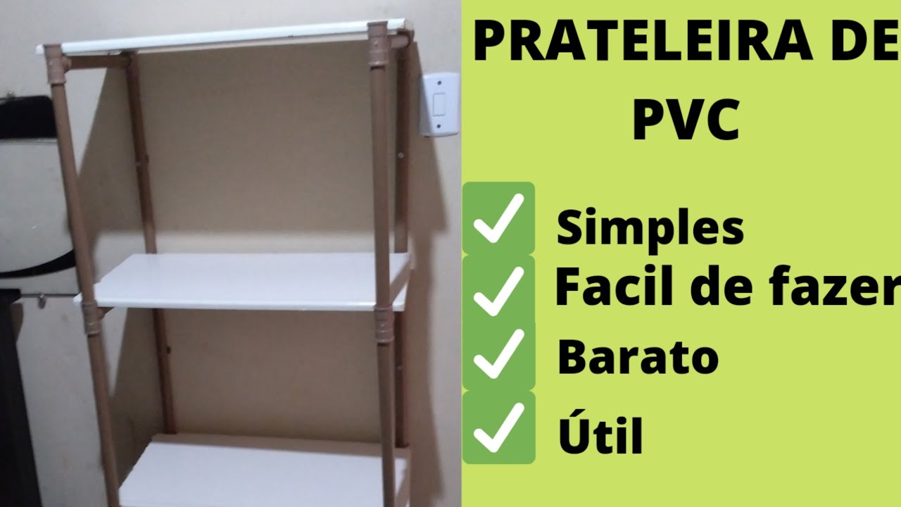 PRATELEIRA DE PVC. prateleira. bookcase. pvc shelf Diy.how to make shelf. estante de pvc