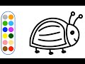 Glitter. How easy to draw and paint Beetle? Learn colors for kids.