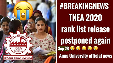 TNEA 2020 rank list release postponed again