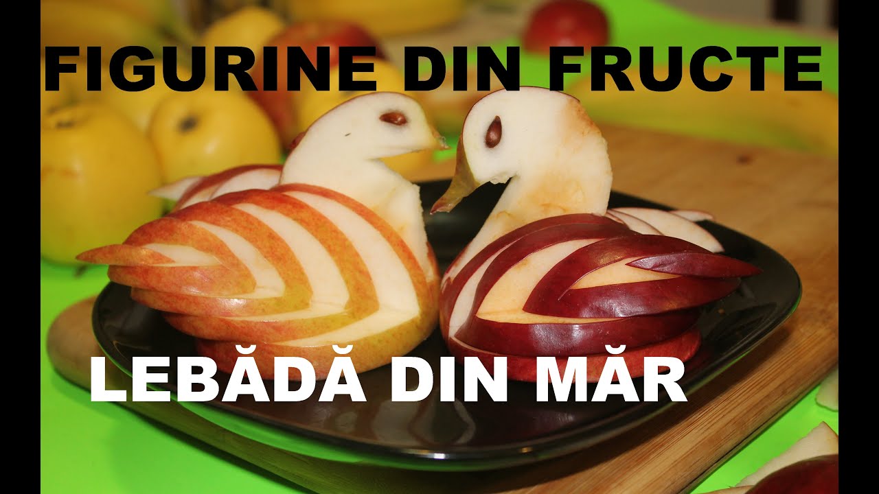 LEBĂDĂ DIN MAR-figurine din fructe.decor - YouTube