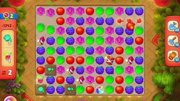 GardenScapes Level 1342 no boosters (13 moves)