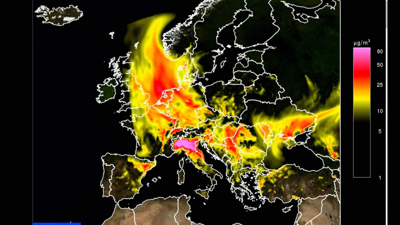 Evolution de la qualité de l’air en Europe prévue entre le 15 et le 19