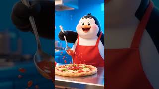 cheerful penguin, cooking pizza #Penguincheerful #cook #animation  #Penguinfunny