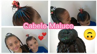 Penteado Aranha 🕷️ Cabelo Maluco na escola 🏫