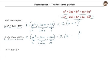 Factorisation - 4 - Trinôme carré parfait - 3ème