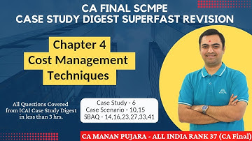 SCMPE Case Study Digest Revision | Chapter 4 - Cost Management Techniques | CA Final | CA Manan.