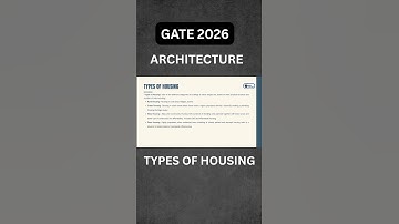GATE 2026 Architecture Types Of Housing #gatearchitecture #safaltogether #sachinprajapat #shorts