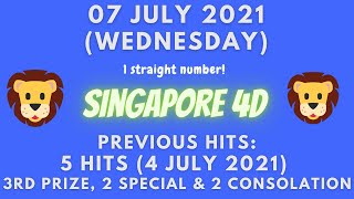 Foddy Nujum Prediction for Singapore 4D - 07 July 2021 (Wednesday)