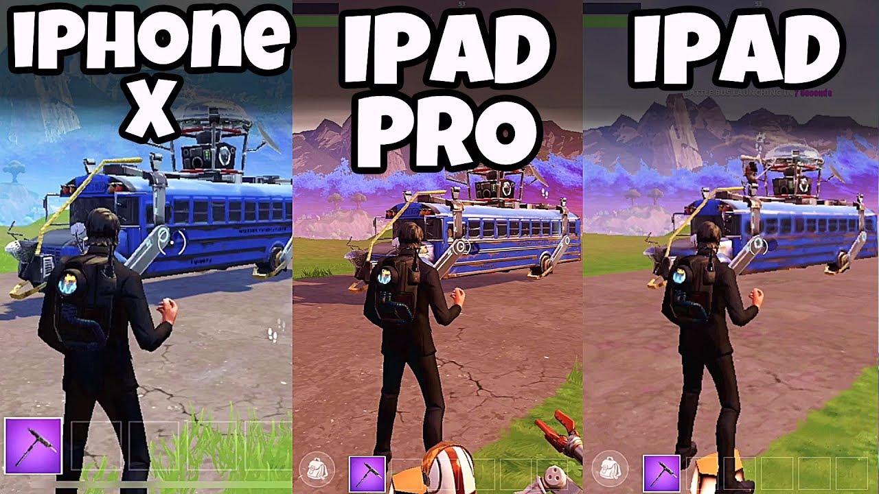 iPhone X vs iPad vs iPad PRO - FORTNITE Mobile - App ...