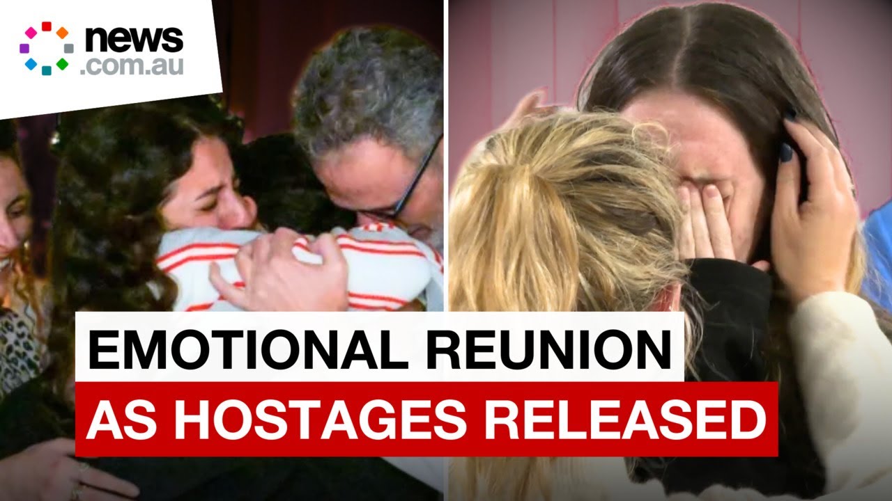 Emotional reunions as first Israeli hostages released YouTube
