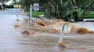 Todd river flowing, central Australia 2023