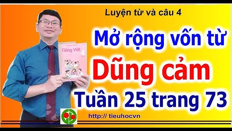 Luyện từ và câu 4 Tuần 25 trang 73 Mở rộng vốn từ Dũng cảm #tulieutieuhoc