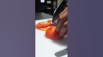 ASMR CUTTING SKILLS | CHOPPING TOMATO WITH KNIFE #shorts #asmrsounds #satisfyingvideo #asmr