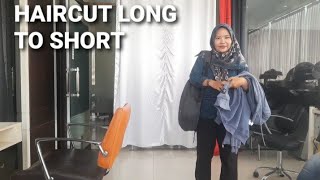 POTONG RAMBUT PANJANG KE PENDEK || HAIRCUT LONG TO SHORT 