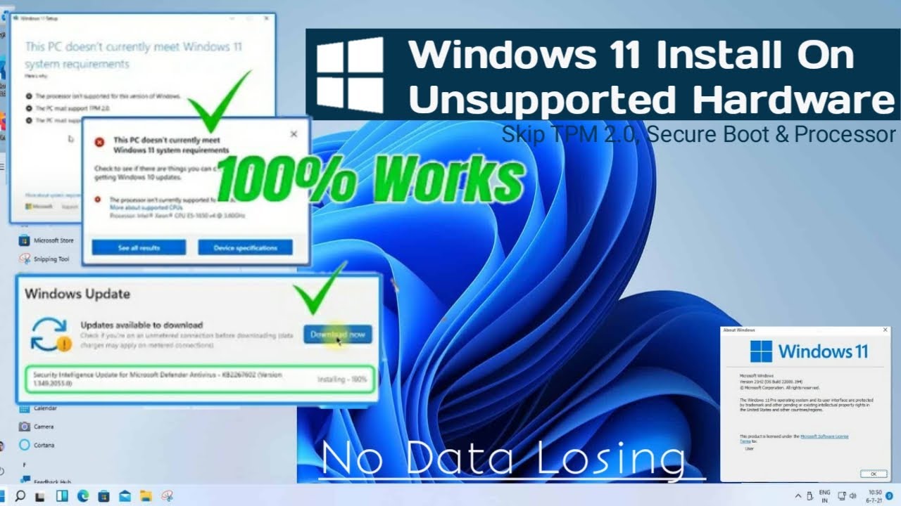How to Install Windows 11 on Unsupported Hardware pc No Data Losing