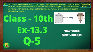 Ex 13.3 Q5 Class10 | Surface Area And Volume | Class10 Math | Class10 Ex 13.3 Q5 | Green Board