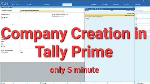 Company Creation in Tally Prime by Lokesh Sir
