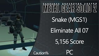 MGS2: Substance | PC | Snake (MGS1) | Eliminate All | Level 07 | Caution% | 5156 Score