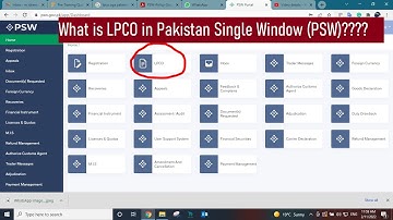 What is LPCO in Pakistan Single Window (PSW)?