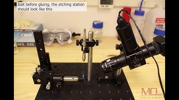 Creating tungsten tips for atomic force microscopy using Mad City Labs SPM Etch kit.