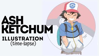 Ash Ketchum | Fanart | Sketchbook Illustration (Speedpaint) | VinDrawins