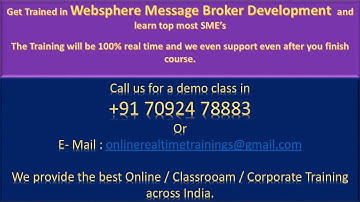 Best WebSphere Message Broker Development Training in India, WebSphere MSD Training Across world