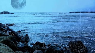 Rainy Day & Ocean Waves for Deep Sleep | LIVE Ocean & Rain Sounds
