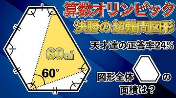 【算数オリンピックの難問図形】あなたは解ける？決勝戦のヒラメキ図形問題【小学生が解く算数】