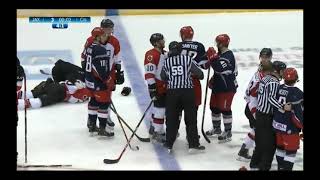 ECHL fight - Brian Nugent vs Justin Sawyer 02/06/15