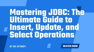 Mastering JDBC: The Ultimate Guide to Insert, Update, and Select Operations #jdbc #javatips