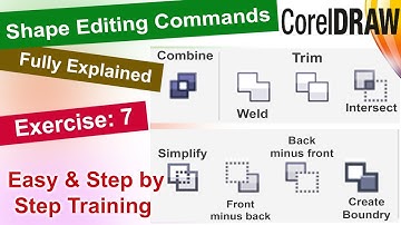 Shape editing commands in Corel Draw Exercise No. 7 | YN Tutor