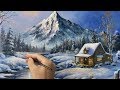 Winter serie #8 / How to Paint a Winter Scene with Acrylic Paints