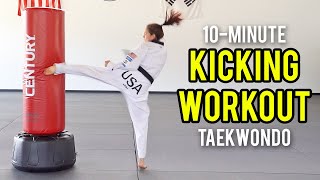 10-MIN TAEKWONDO KICKING WORKOUT (Follow Along) | Martial Arts
