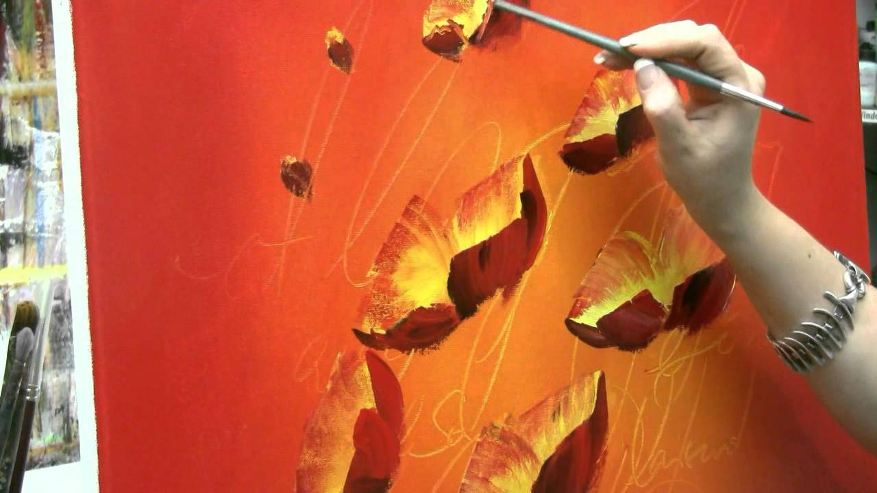 Acrylmalen: malen lernen, anleitung zur mohnblume/ acrylic ...