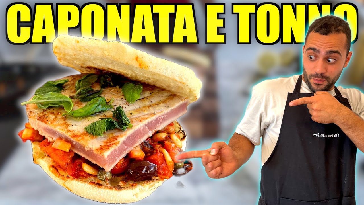 Sicilian Caponata and Fresh Tuna Panino